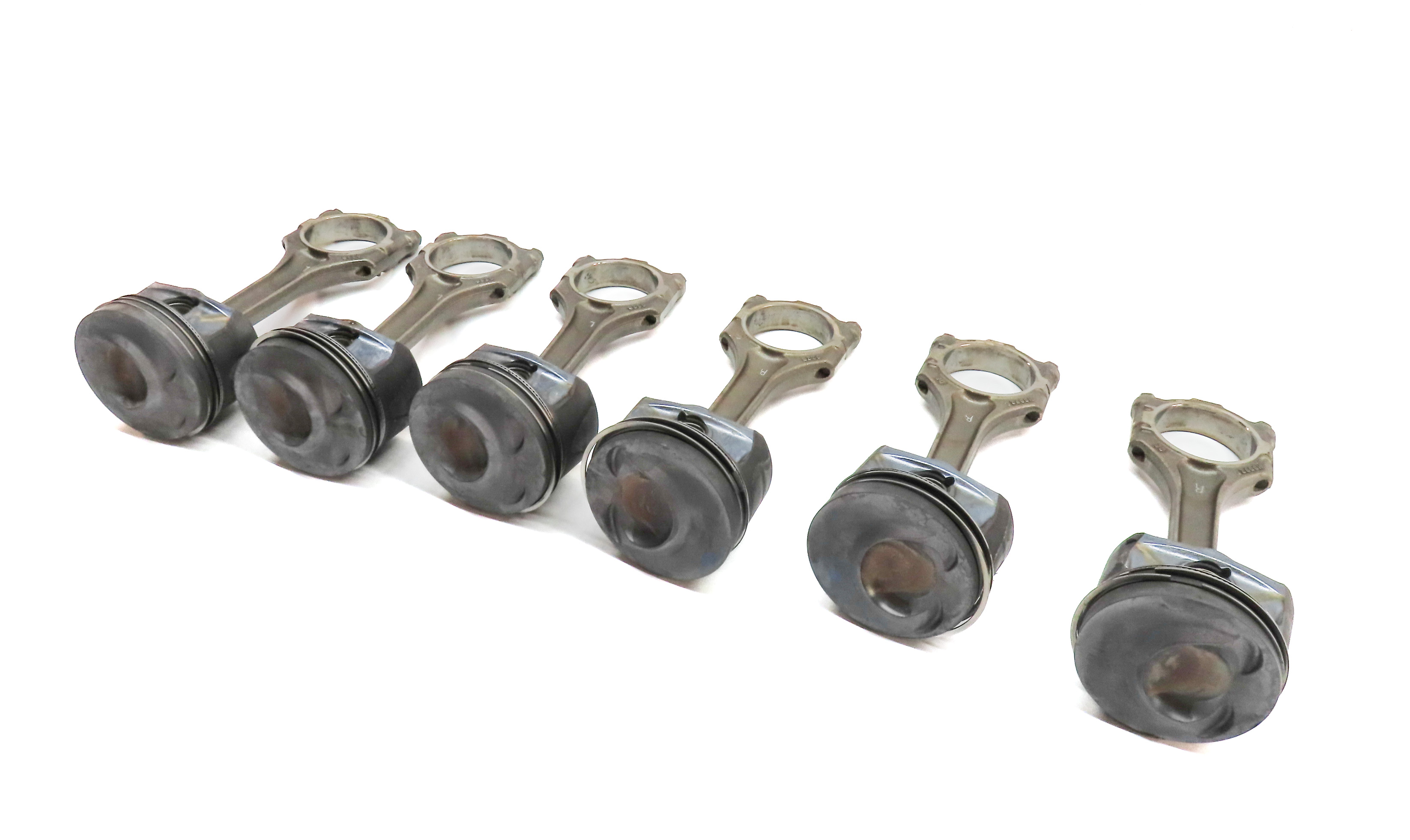 2008-2010 PORSCHE CAYENNE (957) 3.6L VR6 ENGINE PISTON w/ CONNECTING ROD SET-6 — exact item pictured